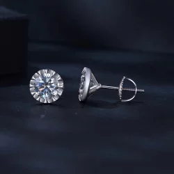 Styl Pandora 1 karatowe kolczyki w formie szpilek z moissanitem - MSE027