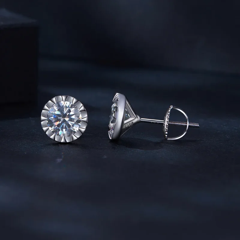 (zdjęcie do) Styl Pandora 1 karatowe kolczyki w formie szpilek z moissanitem - MSE027 - Wyświetl 3