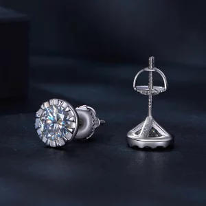 Styl Pandora 1 karatowe kolczyki w formie szpilek z moissanitem - MSE027