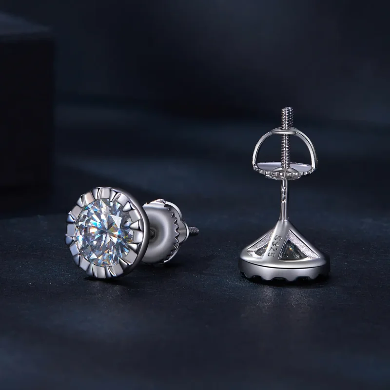 (zdjęcie do) Styl Pandora 1 karatowe kolczyki w formie szpilek z moissanitem - MSE027 - Wyświetl 4