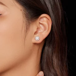 Styl Pandora 1 karatowe kolczyki w formie szpilek z moissanitem - MSE027