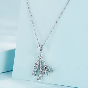 Stylowa zawieszka Pandora w motywie podróży globalnej - SCC2483