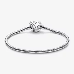 Bransoletka Keith Haring™ x Pandora Moments z łańcuszkiem w kształcie węża w promienistym sercu - 592217C01