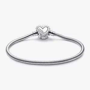 Bransoletka Keith Haring™ x Pandora Moments z łańcuszkiem w kształcie węża w promienistym sercu - 592217C01