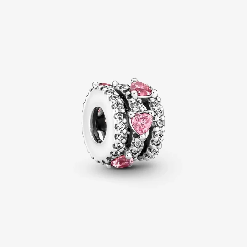 (zdjęcie do) Błyszcząca zawieszka Pandora z potrójnymi sercami Halo - 791161C01