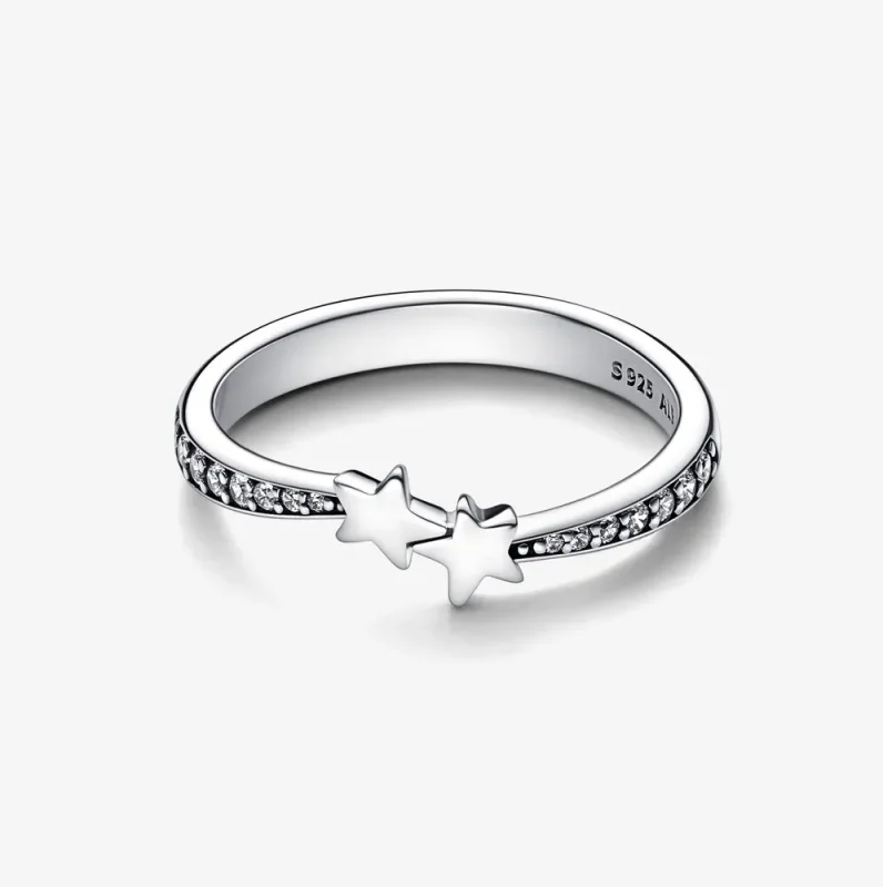 (zdjęcie do) Błyszczący pierścionek Pandora Shooting Stars - 192365C01 - Wyświetl 6