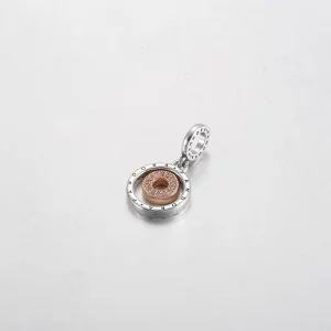 Dwukolorowa zawieszka z logo Pandora w kształcie kółek - 782287C01