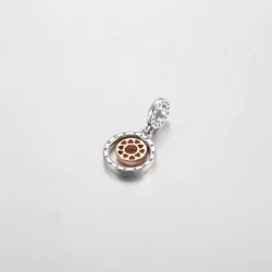 Dwukolorowa zawieszka z logo Pandora w kształcie kółek - 782287C01