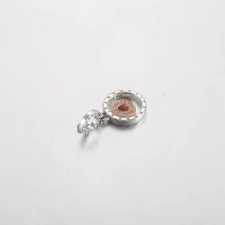 Dwukolorowa zawieszka z logo Pandora w kształcie kółek - 782287C01