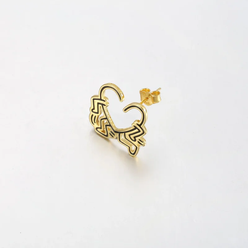 (zdjęcie do) Kolczyki Keith Haring™ x Pandora Walking Heart - 262221C01 - Wyświetl 2