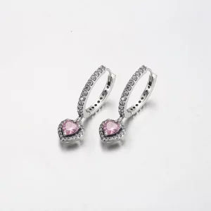 Kolczyki koła Pandora Sparkling Halo Heart - 291445C01