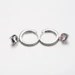 Kolczyki koła Pandora Sparkling Halo Heart - 291445C01