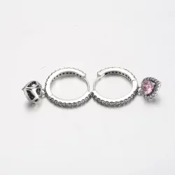 Kolczyki koła Pandora Sparkling Halo Heart - 291445C01
