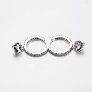 Kolczyki koła Pandora Sparkling Halo Heart - 291445C01