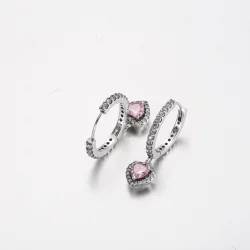 Kolczyki koła Pandora Sparkling Halo Heart - 291445C01