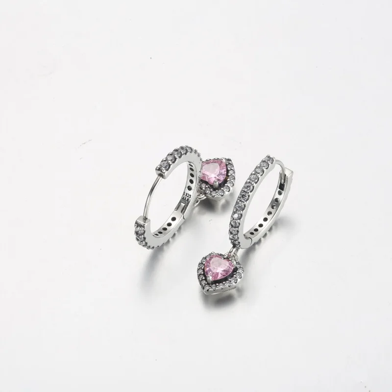 (zdjęcie do) Kolczyki koła Pandora Sparkling Halo Heart - 291445C01 - Wyświetl 4