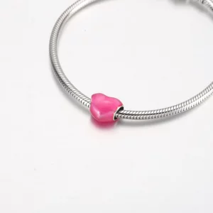 Metaliczna zawieszka w kształcie różowego serca Pandora - 799291C03