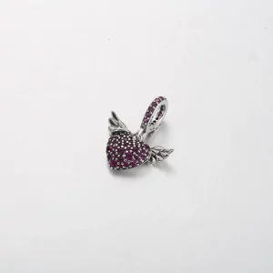 Naszyjnik Pandora Pavé w kształcie serca i skrzydeł anioła - 398505C01