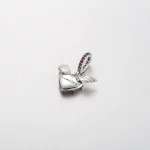 Naszyjnik Pandora Pavé w kształcie serca i skrzydeł anioła - 398505C01