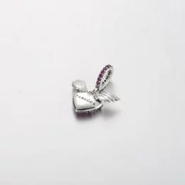 Naszyjnik Pandora Pavé w kształcie serca i skrzydeł anioła - 398505C01