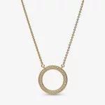 Naszyjnik Pandora Signature Pavé i serca w kształcie koła - 362735C01-45
