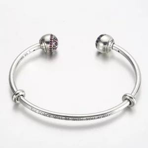 Otwarta bransoletka Pandora Moments Star Wars™ z logo jasnej i ciemnej strony - 591139C01