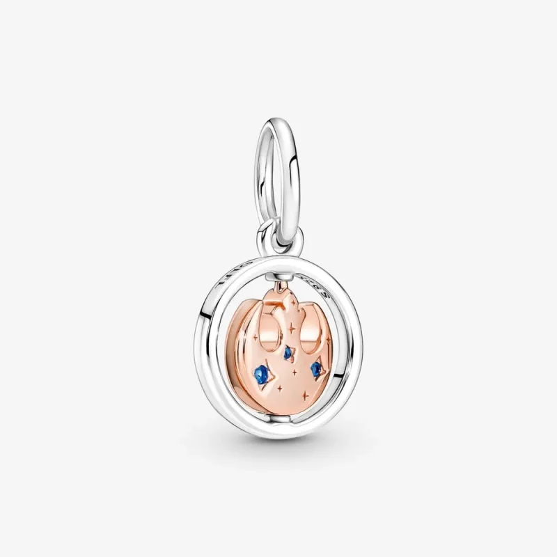 (zdjęcie do) Pandora emerytowany wisiorek, pozłacany 14-karatowym różowym złotem, symbol Sojuszu Rebeliantów z Gwiezdnych Wojen, obrotowy wisiorek - 380789C01