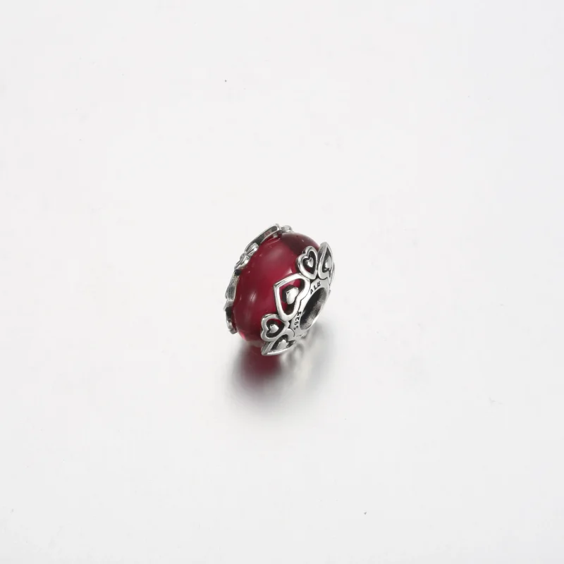 (zdjęcie do) Pandora Ujawnij swoją miłość Różowa zawieszka ze szkła Murano - 791159C00 - Wyświetl 2