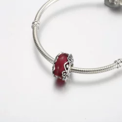 Pandora Ujawnij swoją miłość Różowa zawieszka ze szkła Murano - 791159C00
