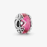 Pandora Ujawnij swoją miłość Różowa zawieszka ze szkła Murano - 791159C00