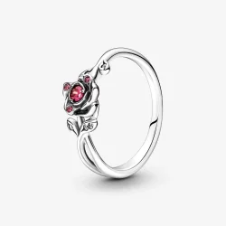 Pierścionek Pandora Disney Piękna i Bestia z różą - 190017C01