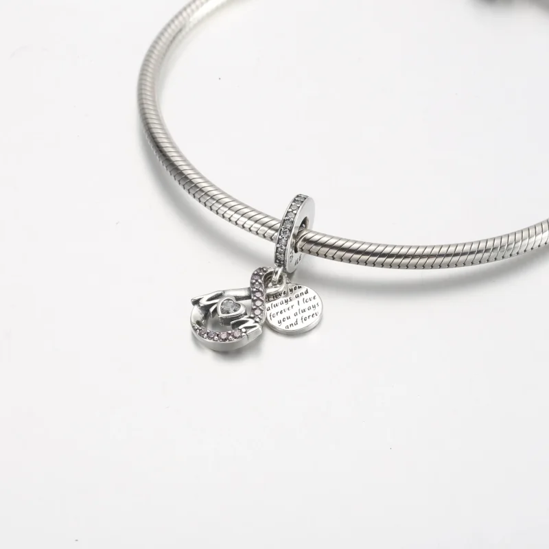 (zdjęcie do) Podwójna zawieszka Pandora Mom Infinity Pavé - 791468C01 - Wyświetl 4