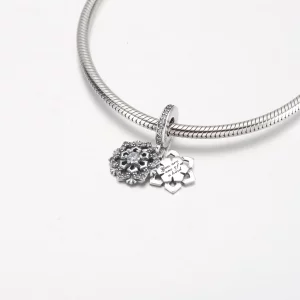 Podwójna zawieszka Pandora w kształcie błyszczącego płatka śniegu - 792355C01