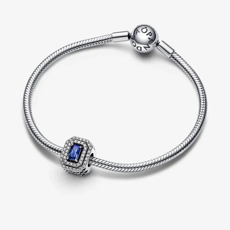 (zdjęcie do) Prostokątny wisiorek Pandora Blue Sparkling - 792385c01 - Wyświetl 6