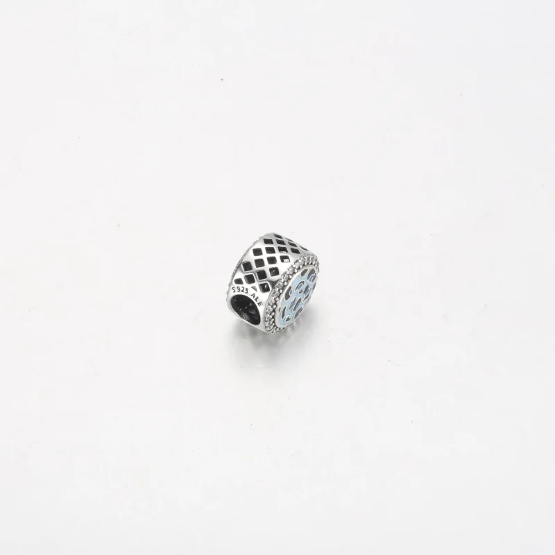 (zdjęcie do) Srebrna zawieszka Pandora Blue w panterkę - 792016CZ_E024 - Wyświetl 3