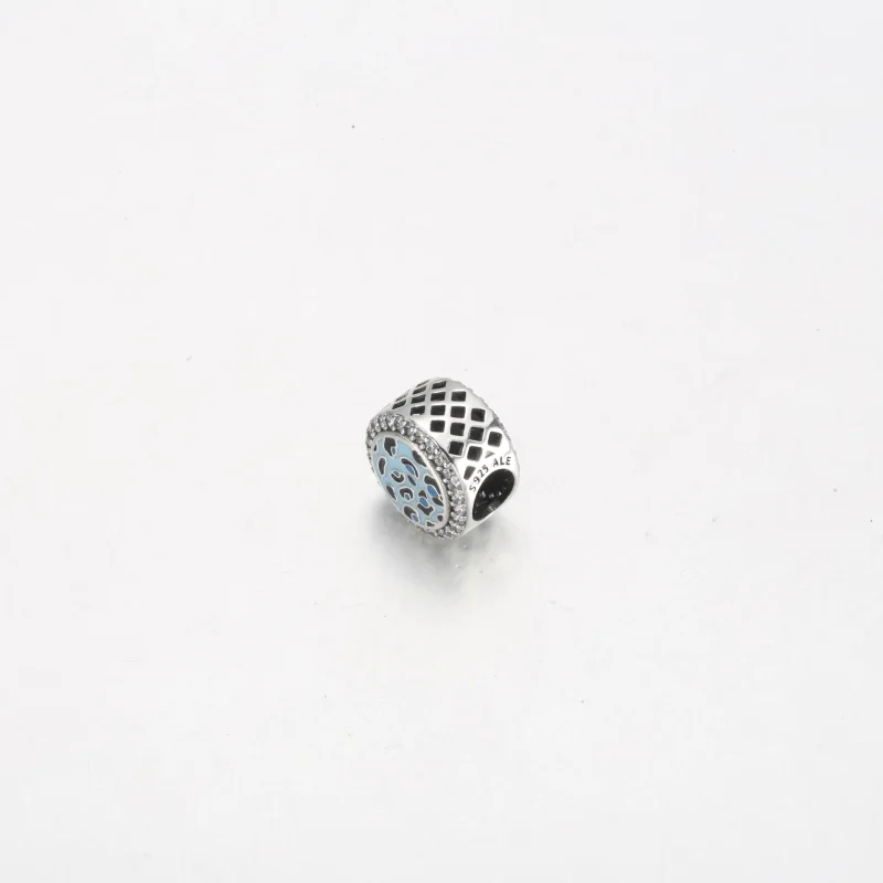 (zdjęcie do) Srebrna zawieszka Pandora Blue w panterkę - 792016CZ_E024 - Wyświetl 4