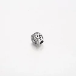 Srebrna zawieszka Pandora w kolorze czarnym w panterkę - 792016CZ_E023