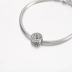 Srebrna zawieszka Pandora w kolorze czarnym w panterkę - 792016CZ_E023