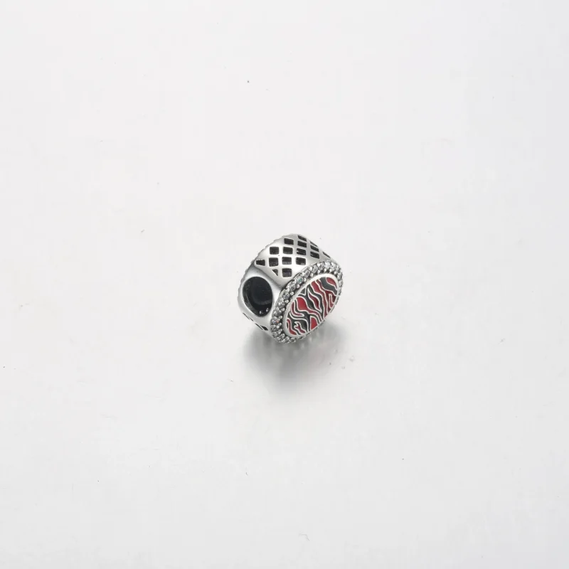 (zdjęcie do) Srebrna zawieszka Pandora w kolorze różowego zebry - 792016CZ_E026 - Wyświetl 4