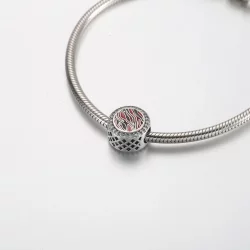 Srebrna zawieszka Pandora w kolorze różowego zebry - 792016CZ_E026