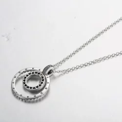 Wisiorek i naszyjnik Pandora Signature Pavé i koralikami - 392308C01