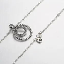 Wisiorek i naszyjnik Pandora Signature Pavé i koralikami - 392308C01
