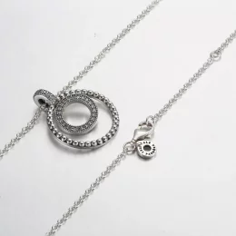 Wisiorek i naszyjnik Pandora Signature Pavé i koralikami - 392308C01
