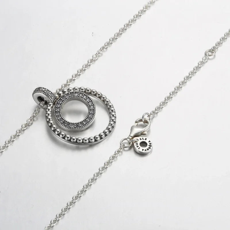 (zdjęcie do) Wisiorek i naszyjnik Pandora Signature Pavé i koralikami - 392308C01 - Wyświetl 5