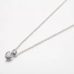 Wisiorek z podwójnym sercem Pandora Błyszczący naszyjnik Collier - 391229C01
