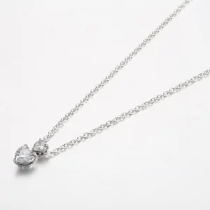 Wisiorek z podwójnym sercem Pandora Błyszczący naszyjnik Collier - 391229C01