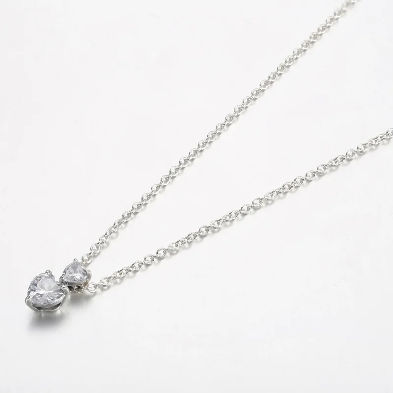 (zdjęcie do) Wisiorek z podwójnym sercem Pandora Błyszczący naszyjnik Collier - 391229C01 - Wyświetl 2