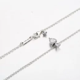 Wisiorek z podwójnym sercem Pandora Błyszczący naszyjnik Collier - 391229C01