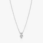 Wisiorek z podwójnym sercem Pandora Błyszczący naszyjnik Collier - 391229C01