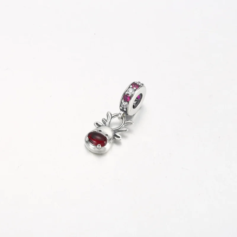 (zdjęcie do) Wisząca zawieszka Pandora z czerwonym noskiem i reniferem Murano - 792330C01 - Wyświetl 2